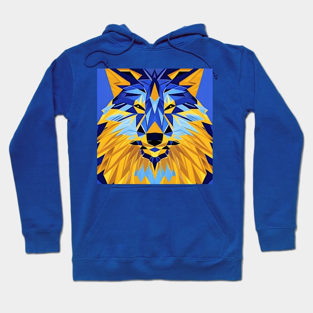 Pop Art Geometric Wolf Face Hoodie by Chance Two Designs